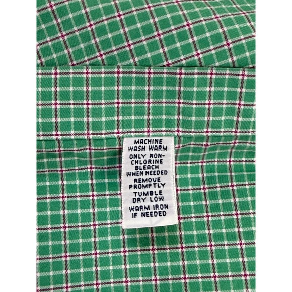 Ralph Lauren Mens XL Classic Fit Green Red Check Button Down Shirt Long Sleeve - Picture 8 of 9